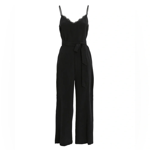 L'AGENCE DIA CAMISOLE Belted JUMPSUIT in Black - Picture 4 of 14